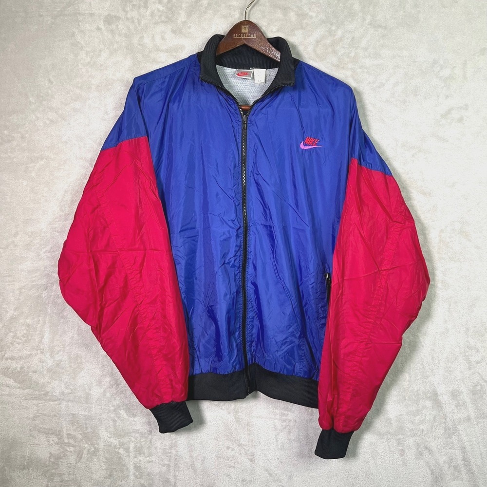 VTG Nike ColorBlock Windbreaker Grey Tag‎ TWA Nylon Jacket Full Adult XL